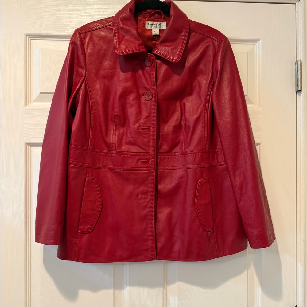 Preston & York Cherry Red Leather Jacket